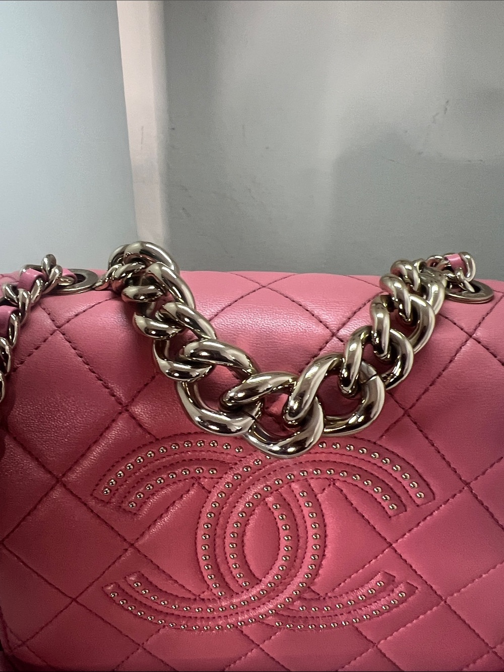 Chanel Beauty Begins Quilted Leather Shoulder Bag with Chain Strap - Picture 3 of 7